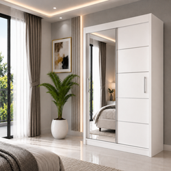 LYON Sliding Door Wardrobe with Mirror – Multiple Sizes & Colours