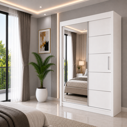 LYON Sliding Door Wardrobe with Mirror – Multiple Sizes & Colours