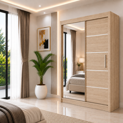 LYON Sliding Door Wardrobe with Mirror – Multiple Sizes & Colours