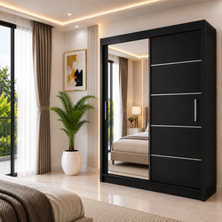 LYON Sliding Door Wardrobe with Mirror – Multiple Sizes & Colours
