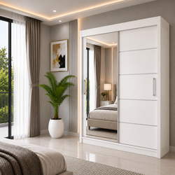 LYON Sliding Door Wardrobe with Mirror – Multiple Sizes & Colours