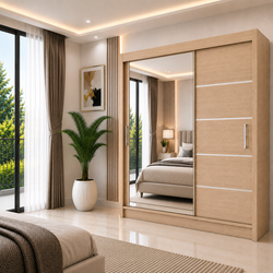 LYON Sliding Door Wardrobe with Mirror – Multiple Sizes & Colours
