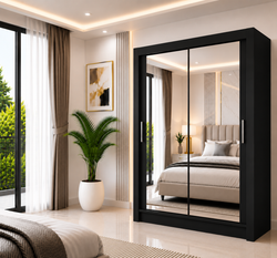 Milan Sliding Door Wardrobe with Mirror – 2 or 3 Doors, Multiple Sizes & Colours, Shelves & Drawers