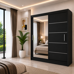 LYON Sliding Door Wardrobe with Mirror – Multiple Sizes & Colours