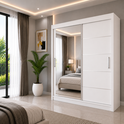 LYON Sliding Door Wardrobe with Mirror – Multiple Sizes & Colours