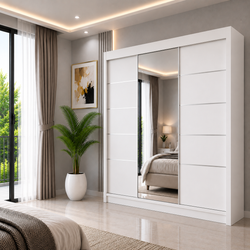 LYON Sliding Door Wardrobe with Mirror – Multiple Sizes & Colours