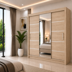 LYON Sliding Door Wardrobe with Mirror – Multiple Sizes & Colours