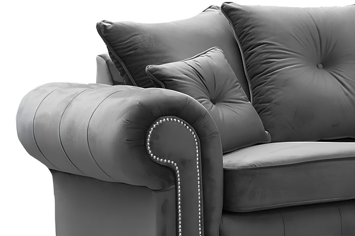 Ashwin Plush Velvet Sofa – Corner, 2 & 3 Seater, Thick Foam Cushions, Modern Luxury Sofa