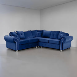 Ashwin Plush Velvet Sofa – Corner, 2 & 3 Seater, Thick Foam Cushions, Modern Luxury Sofa