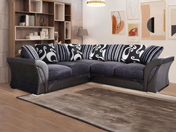 Shannon Chenille Sofa – 2 & 3 Seater, Snake Pattern Fabric, Scatter Back Cushions, Two-Tone Design