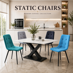 Nordic Rock Extendable Ceramic Dining Table – Sintered Stone Top, Seats 6, Modern Dining Table