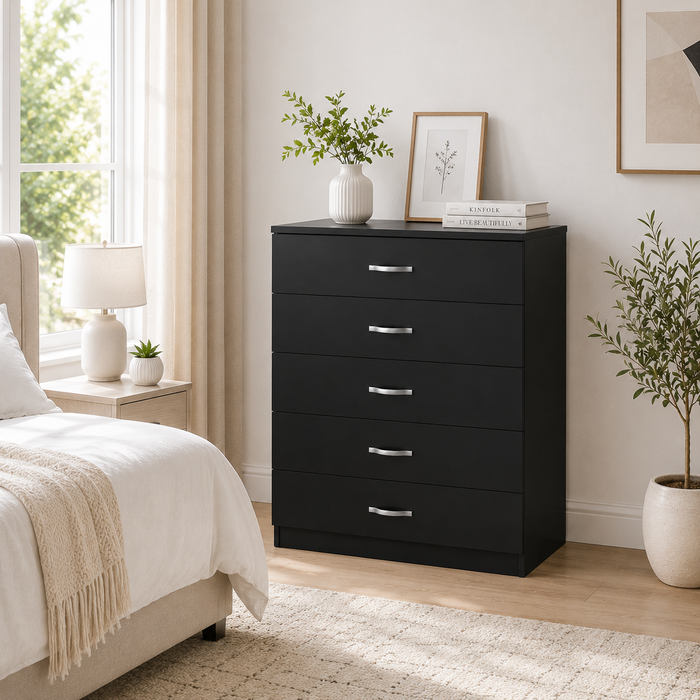 Chester 5-Drawer Chest – Classic Bedroom Storage Unit – Multiple Colours – Pre-Assembled Option Available