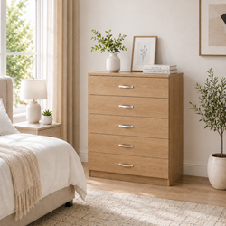 Chester 5-Drawer Chest – Classic Bedroom Storage Unit – Multiple Colours – Pre-Assembled Option Available