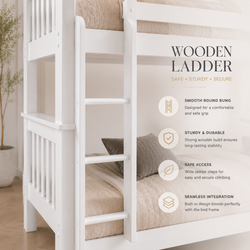 Lily Wooden Bunk Bed with Guest Bed  – Solid Pine Space-Saving Frame – Kids Bedroom Furniture