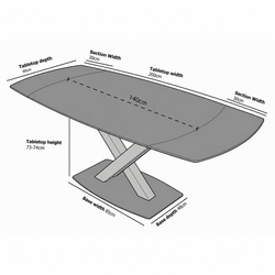 Nordic Rock Extendable Ceramic Dining Table – Sintered Stone Top, Seats 6, Modern Dining Table